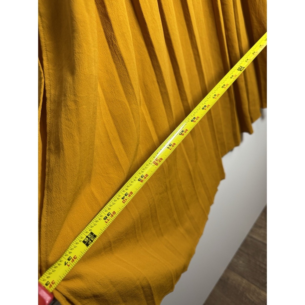 TOPSHOP  Yellow Pleated Midi/Maxi Skirt Women's‎ UK 10 US M - Picture 10 of 10